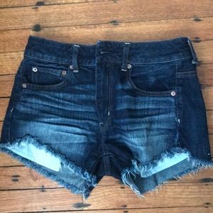 High rise denim shorts